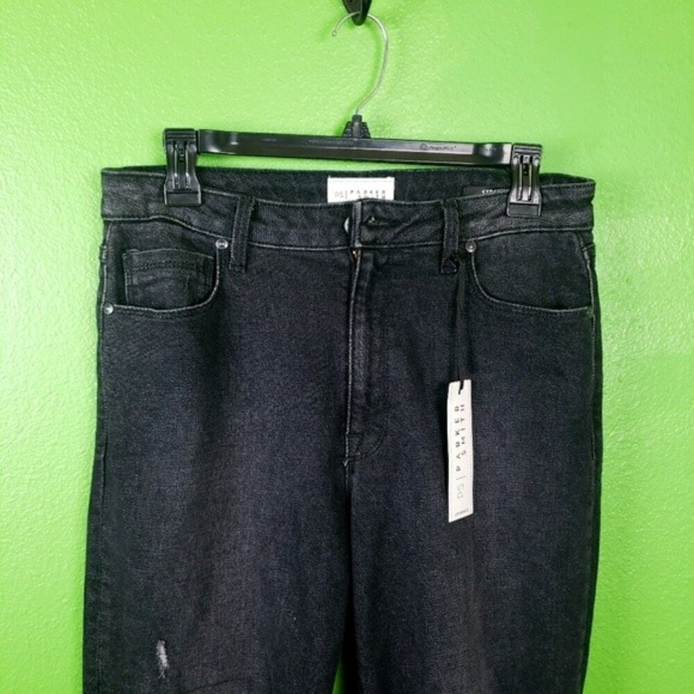Parker Smith Women's Black Denim Distressed Jewel Patchwork Jeans sz 30 - Picture 8 of 11